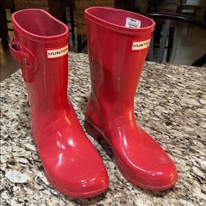 Hunter Rainboots. Red. Size 10